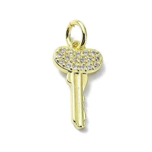 Brass Micro Pave Claer Cubic Zirconia Charms