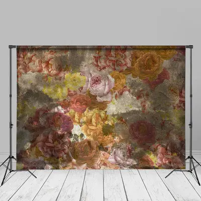 Bouquet Vintage Oil Painting Fine Art Photo Backdrop - Aperturee