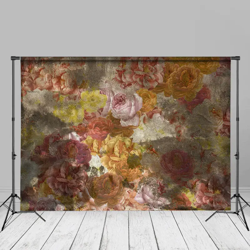 Bouquet Vintage Oil Painting Fine Art Photo Backdrop - Aperturee