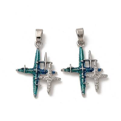 Brass Micro Pave Cubic Zirconia Pendants