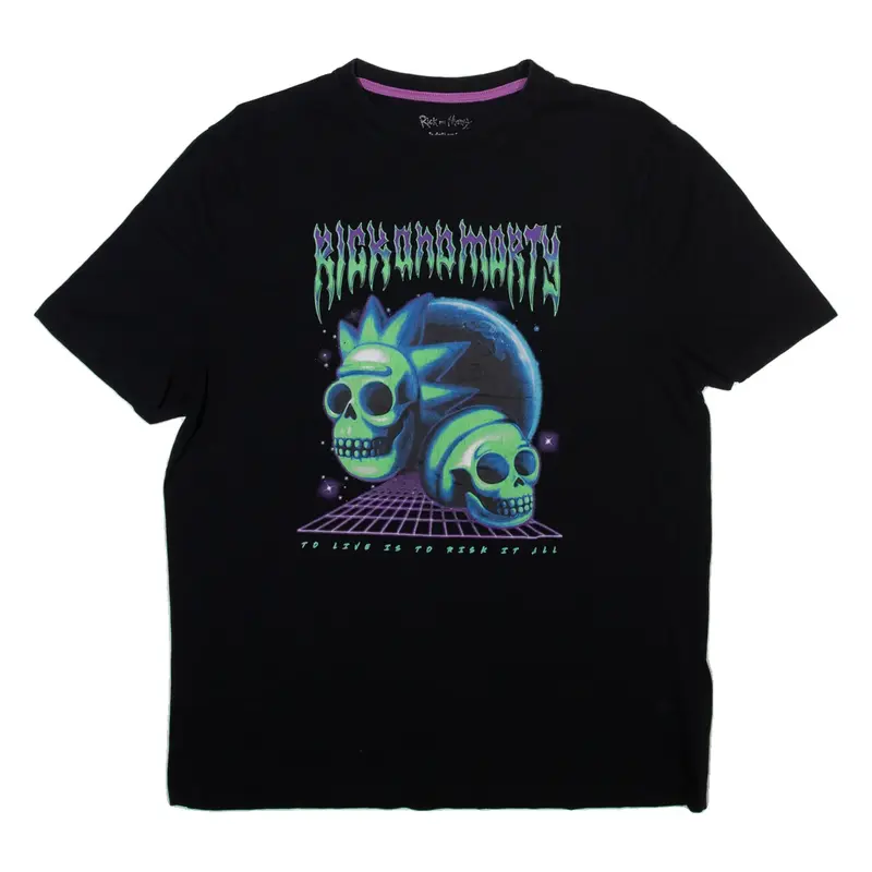 RICK AND MORTY Mens T-Shirt Black XL