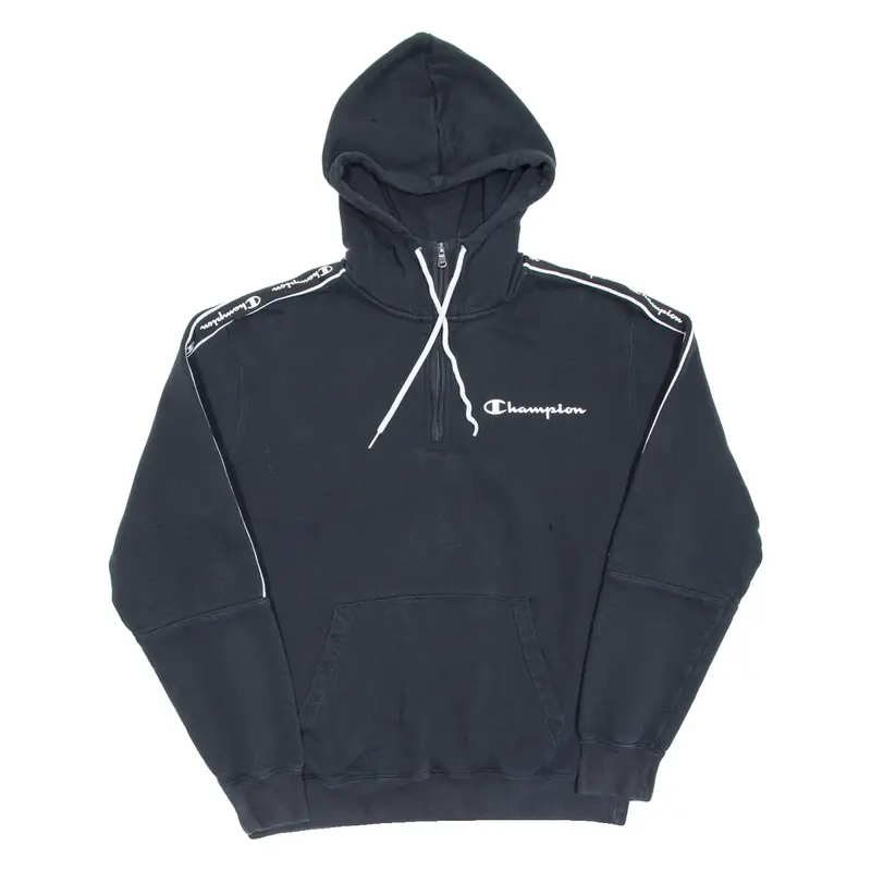 CHAMPION Mens Black Hoodie L