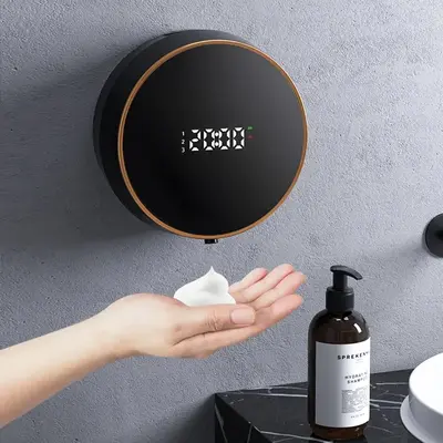 Wall Mounted Automatic Soap Dispenser, 1 Count Rechargeable Touchless Auto Foaming Soap Dispenser, Electric Smart Soap Dispen...