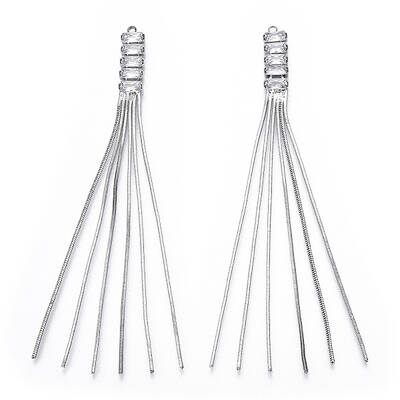 Clear Glass Tassel Big Pendnants