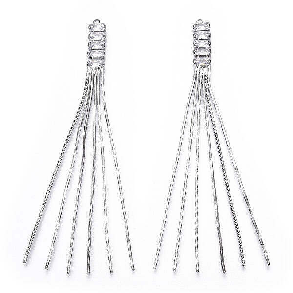 Clear Glass Tassel Big Pendnants
