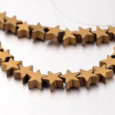 Electroplate Non-magnetic Synthetic Hematite Bead Strands
