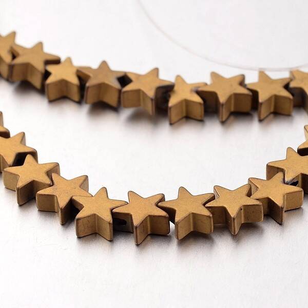 Electroplate Non-magnetic Synthetic Hematite Bead Strands