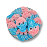 Swedish Candy Fizzy Skulls 4oz- Bubblegum Flavor- Sour Candy