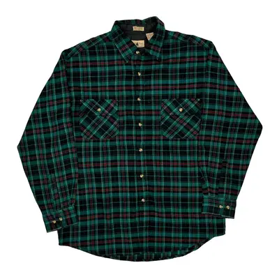 Northwest Territory Checked Flannel Shirt - Large Green Acrylic