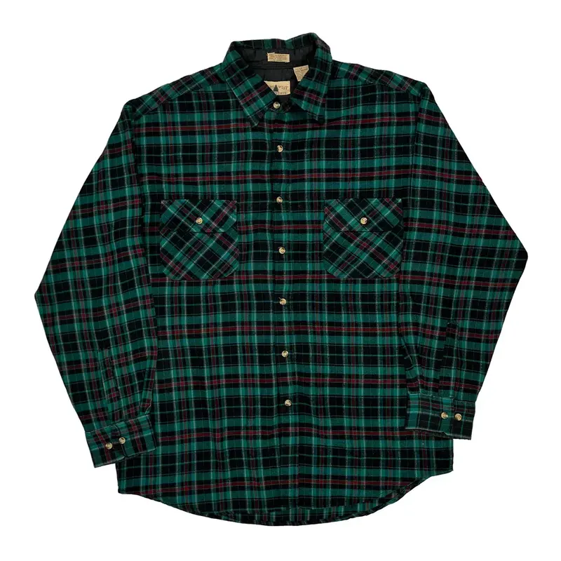 Northwest Territory Checked Flannel Shirt - Large Green Acrylic