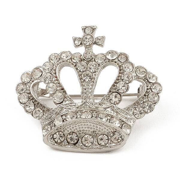 Rhinestone Crown Brooch Pin