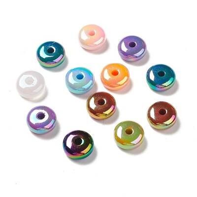 UV Plating Opaque Rainbow Iridescent Acrylic Beads