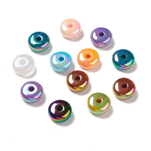 UV Plating Opaque Rainbow Iridescent Acrylic Beads