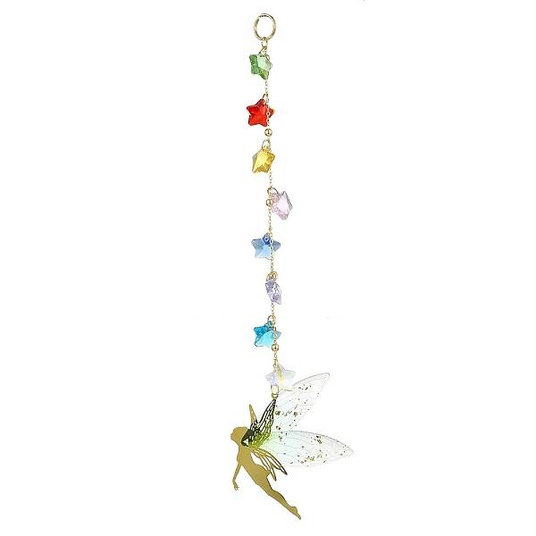 Brass & Transparent Epoxy Resin Fairy Pendant Decoration