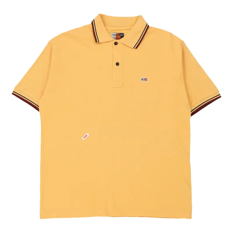 Napapijri Polo Shirt - Large Yellow Cotton
