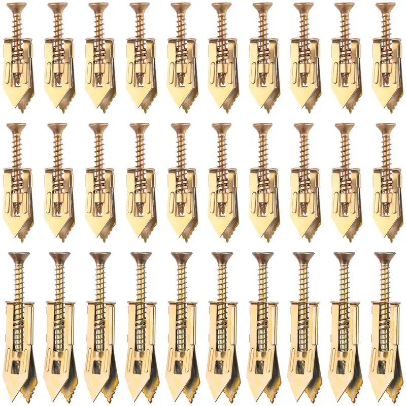 80 pcs Self-Drilling Drywall Anchors with Screws, 0.47x1.18 Inch Zinc Plated Steel Drywall Wall Anchors and Screws Kit Heavy ...