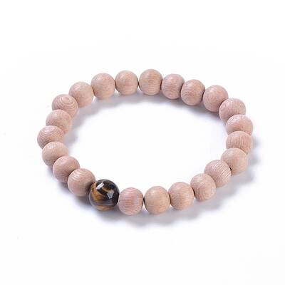 Wood Beaded Stretch Bracelets