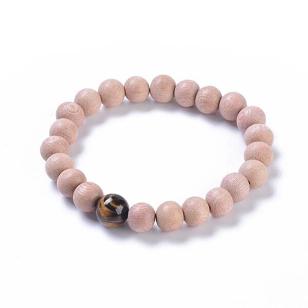 Wood Beaded Stretch Bracelets