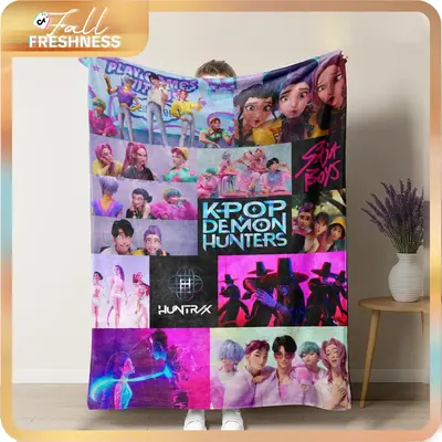 K-Pop Demon Hunters Printed Blanket for Men Women Warm Cozy Fluffy Throw 40x50 Inches Multi-size FallFreshness 100% Polyester...