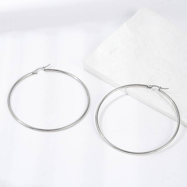 Tarnish Resistant 304 Stainless Steel Big Hoop Earrings