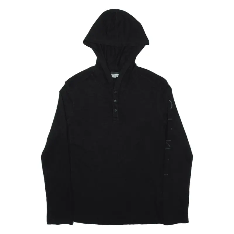 CALVIN KLEIN Lightweight Hoodie Black Pullover Mens S