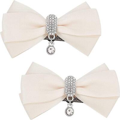2Pcs Detachable Polyester Bowknot Shoe Decoration