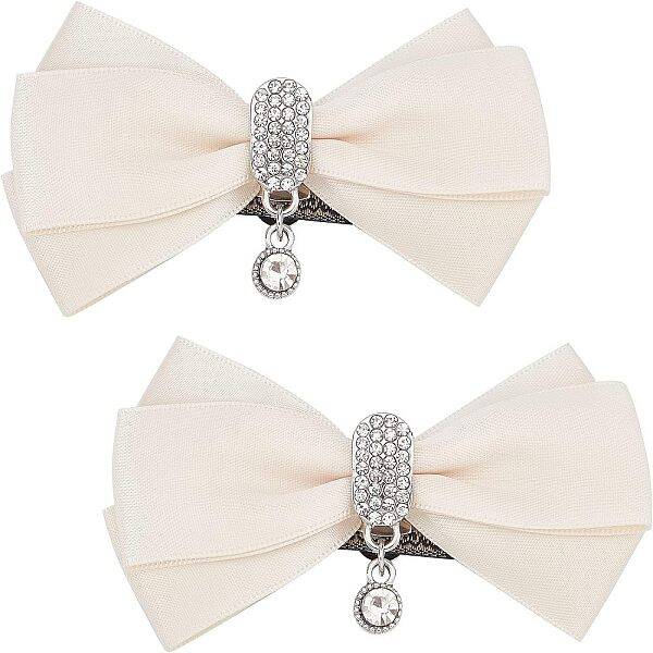 2Pcs Detachable Polyester Bowknot Shoe Decoration