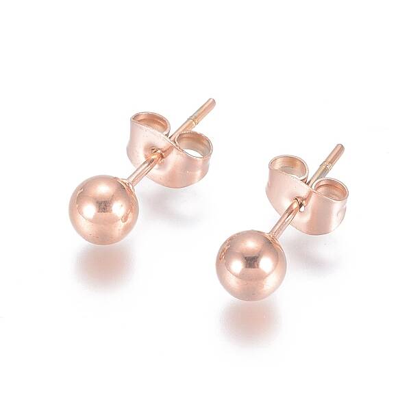 Ion Plating(IP) 304 Stainless Steel Stud Earrings