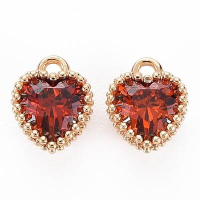 Brass Micro Pave Cubic Zirconia Charms