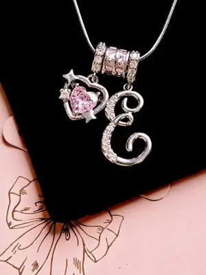 Elegant Sweet 26 Letter and Star Heart Zirconia Pendant Necklace, Perfect Gift for Mom or Girlfriend for Valentine's Day, Mot...