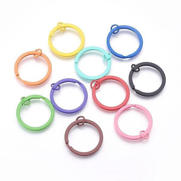 Spray Painted Iron Split Key Rings