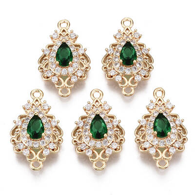Brass Micro Pave Cubic Zirconia Links Connectors