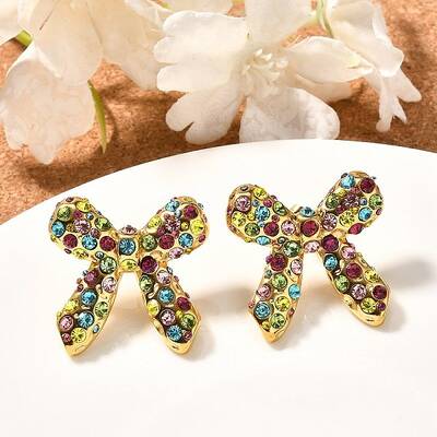 304 Stainless Steel Bowknot Stud Earrings