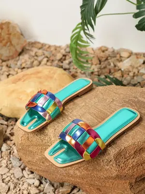 Women's Summer 2024 Trendy Colorblock Slippers, Pillow-like Comfort Slippers, Cozy Silent Anti-slip Slides for Women, Female ...