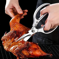 Multi-Function Kitchen Scissors Heavy Duty Sharp 304 Stainless Steel, Sliver Apartment Kitchen Accessories Cooking Shears for...