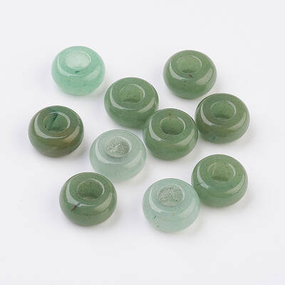 Natural Green Aventurine European Beads