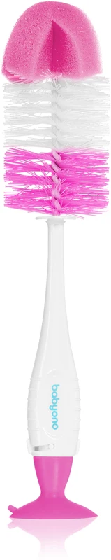 BabyOno Take Care Brush for Bottles and Teats 2 in 1 cleaning brush pink 1 pc