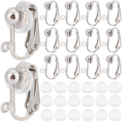 36Pcs Brass Clip-on Earring Findings