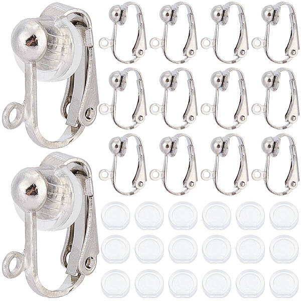 36Pcs Brass Clip-on Earring Findings