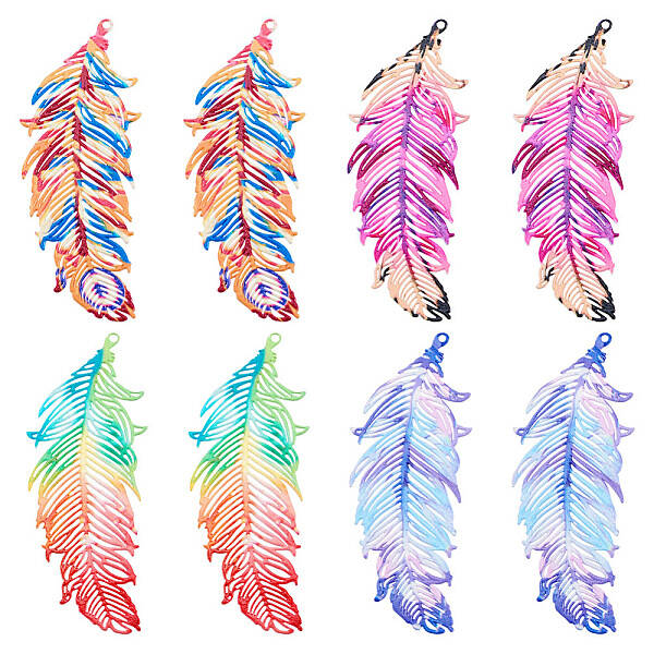 16Pcs 4 Colors Spray Painted 430 Stainless Steel Pendants
