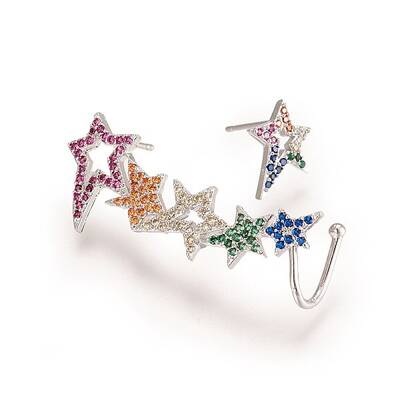 Brass Cubic Zirconia Ear Studs