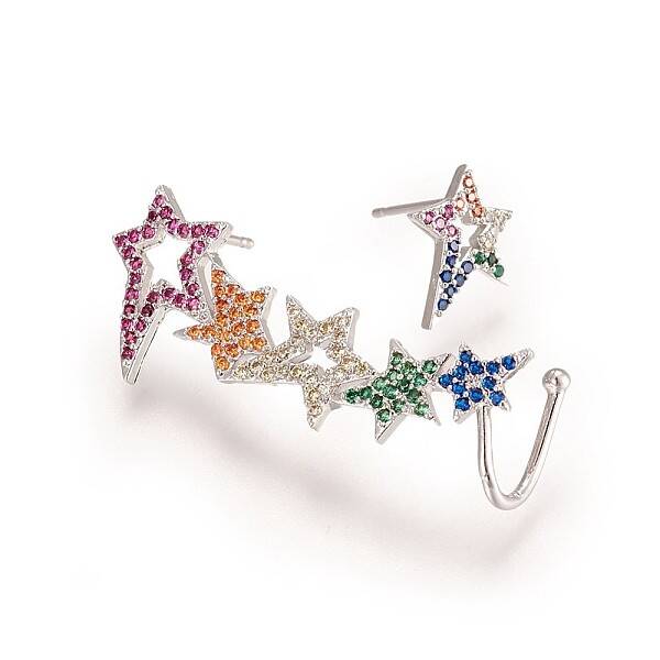 Brass Cubic Zirconia Ear Studs