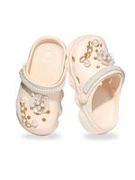 Toddler Girl's Rhinestone Decorated Floral Slippers, Cute Comfortable Soft Cushioned Thick Sole Slippers for Summer, Lightwei...