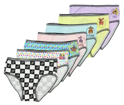 Five Nights at Freddys Little Girls 7 Pack Brief Style Panties