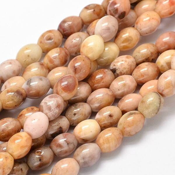 Oval Natural Agate Beads Strands