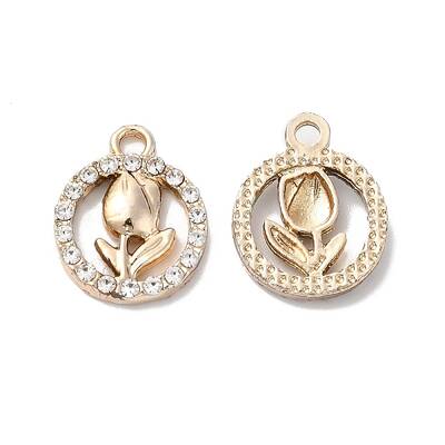 Rack Plating Alloy Crystal Rhinestone Pendants