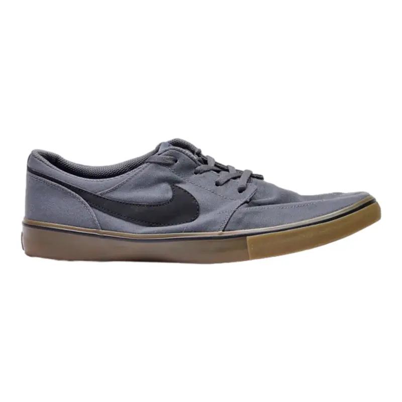 NIKE Portmore Low Top Trainers Grey Canvas Mens UK 10.5