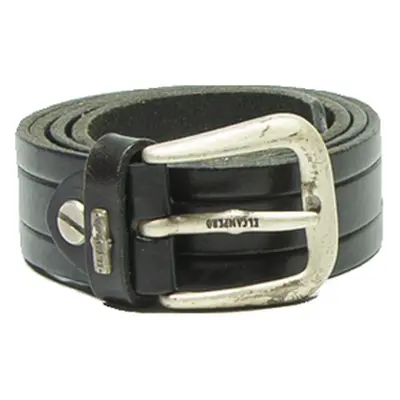 EL CAMPERO Mens Belt Black Leather Striped 42