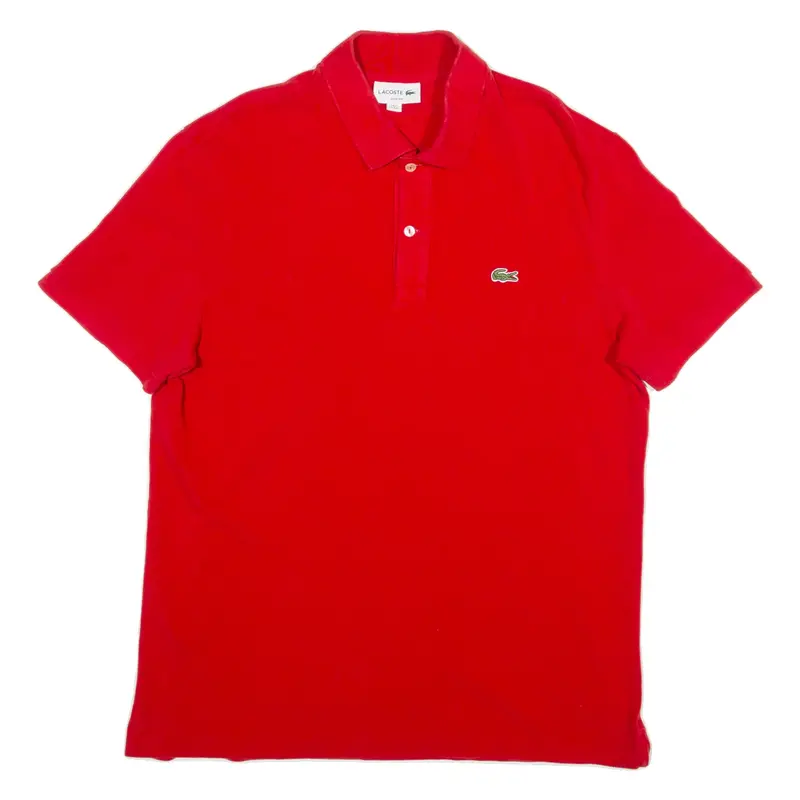 LACOSTE Slim Fit Mens Polo Shirt Red 2XL