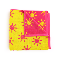 GIGI AND MAX Brittany Smiley Faces TOWEL Super Soft Summer Pink and Yellow Gigi and Max 100% Cotton 60\